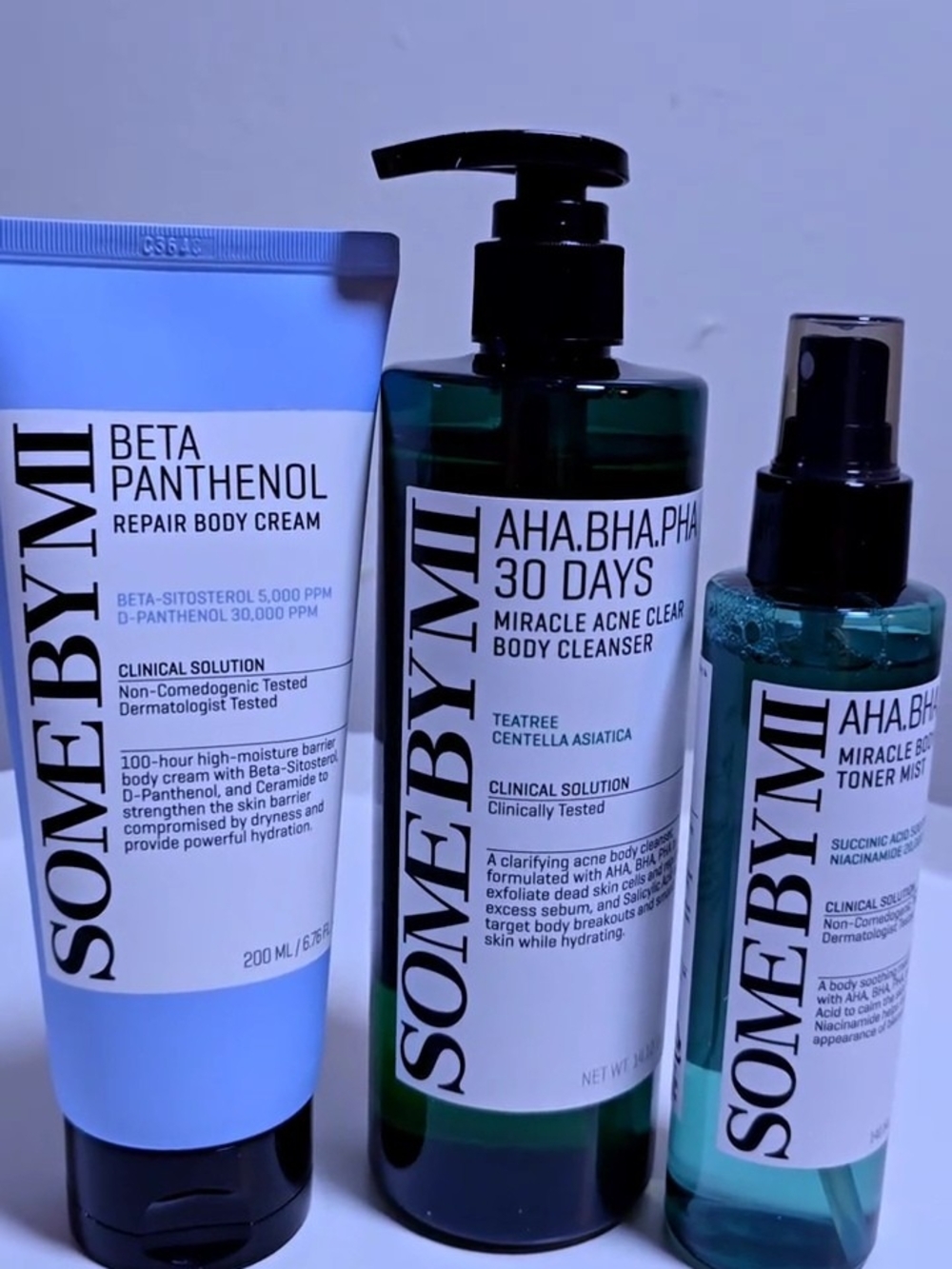 SOMEBYMI AHA.BHA.PHA Body Cleanser & Skincare Trio - Green & Teal